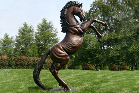 Outdoor Handmade Standing Bronze Horse Sculpture Ornaments for Sale BOKK-236