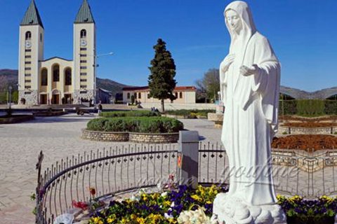 Outdoor Life-size Marble Virgin Mary Sculpture for School or Church on Sale CHS-090