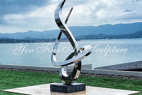 Modern Abstract Mirror Stainless Steel Growth Sculpture for Sale CSS-14