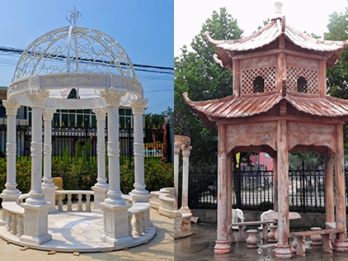 What is the Structure and Difference Between Marble Chinese Gazebos and European Gazebos?
