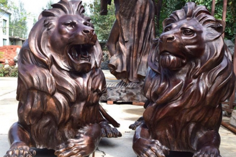 Modern Decoration Life-size Bronze Lion Sculpture Animal Sculpture for Sale BOKK-448