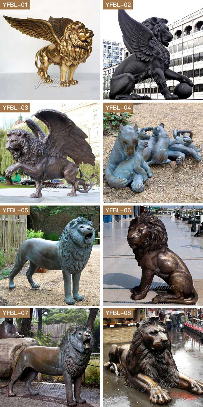 outdoor bronze lion sculpture