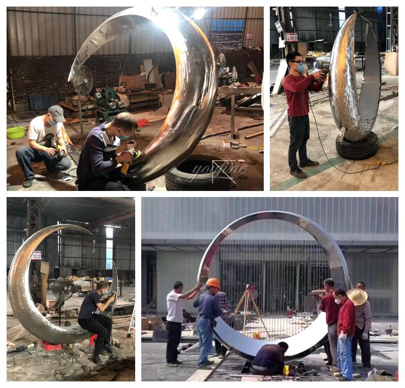 stainless steel ring sculpture 