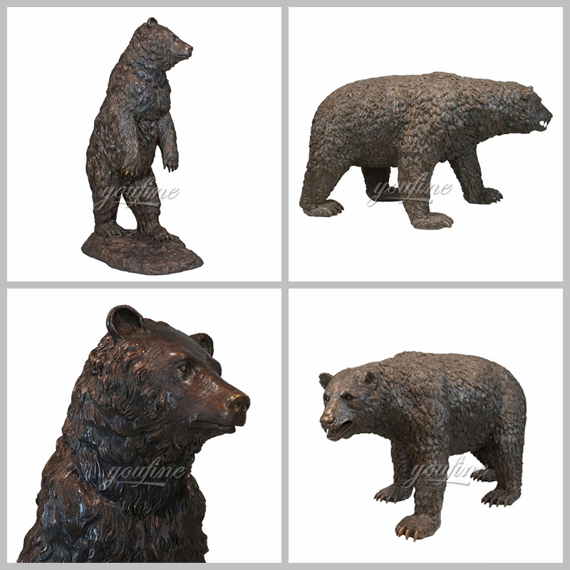 Outdoor Large Bronze Black Bear Sculpture