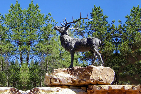 bronze deer statue