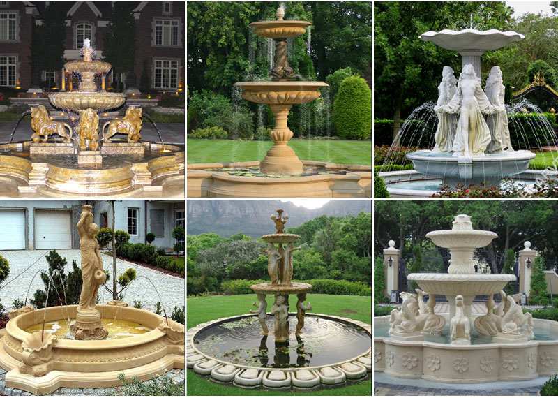 Outdoor Hand-carving Marble Fountain Garden Decor for sale