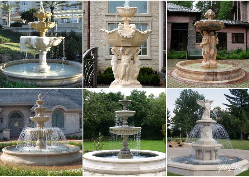 Outdoor Hand-carving Marble Fountain Garden Decor for sale