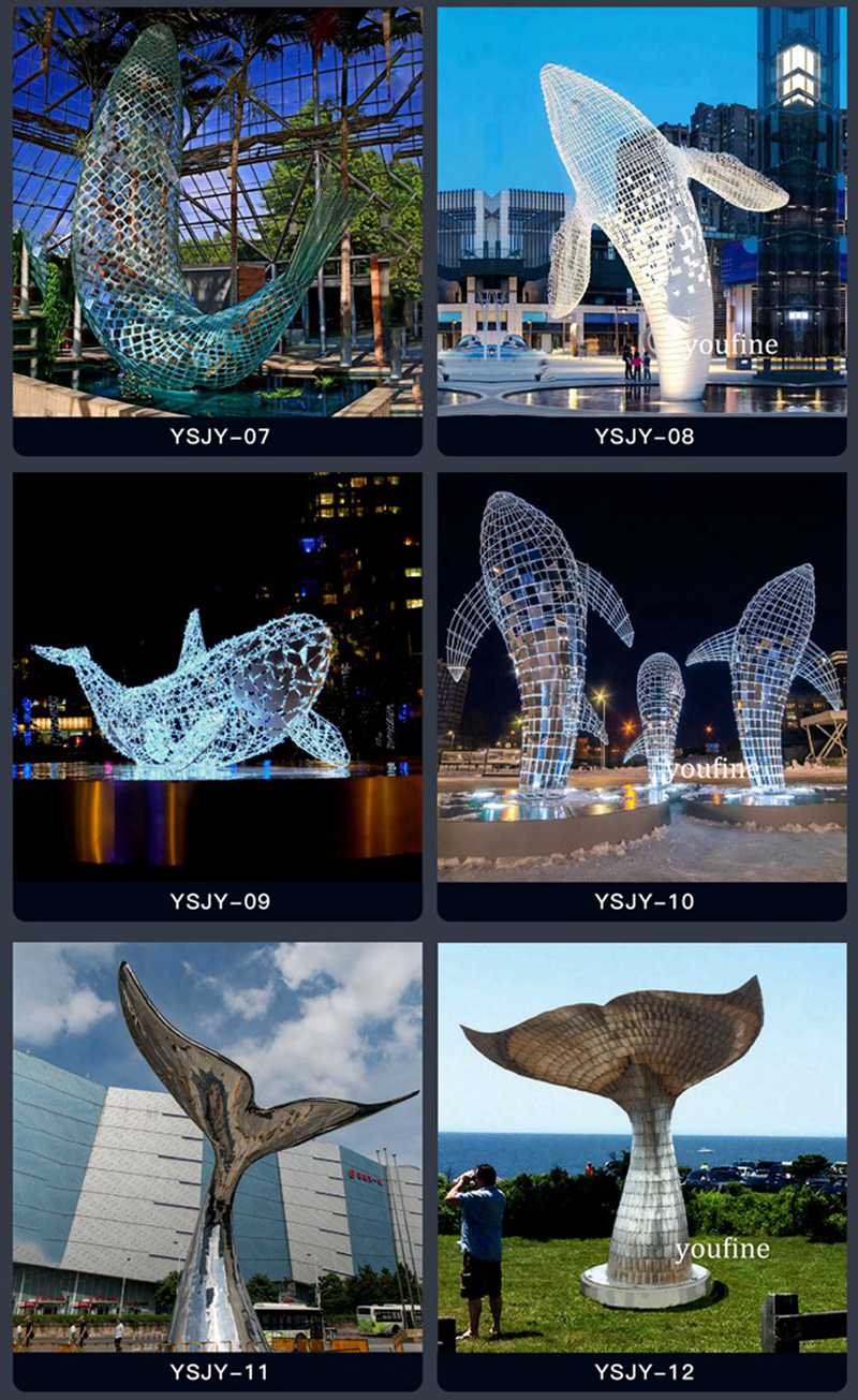 More Stainless Steel Whale Statue 