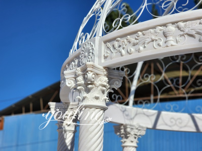 White marble gazebo-01-Factory Supplier