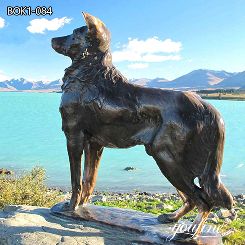 Life-size Bronze Sheep Dog Statue Garden Decoration Wholesale