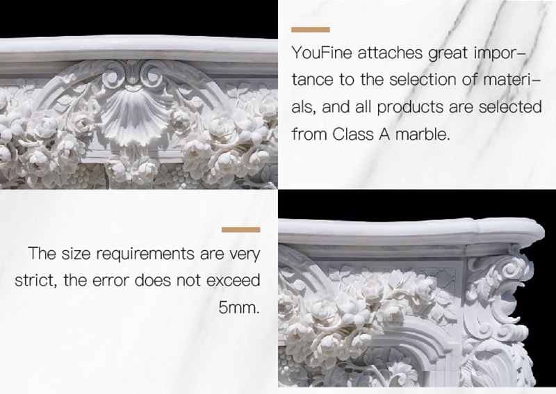 Hand Carving Large Marble French Fireplace Mantels Home Decor for Sale