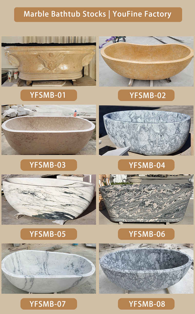 marble bathtub stock-YouFine Sculpture