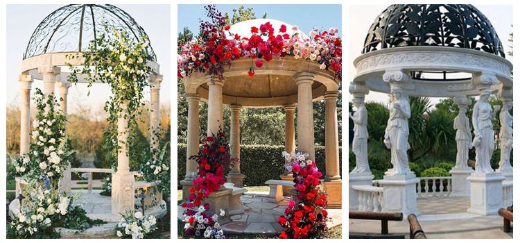 Outdoor Gorgeously Decorated Marble Pavilion for Sale