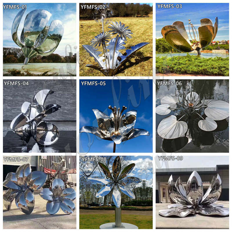 metal flower sculptures for garden -Factory Supplier