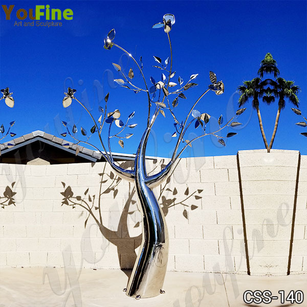 High Quality Abstract Stainless Steel Tree Sculpture for Sale CSS-140