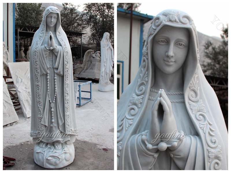 Marble Virgin Mary Sculpture