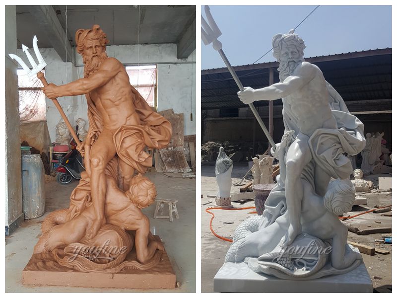 Marble Sea God Poseidon Sculpture