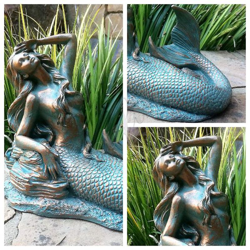 Decorative Outdoor Life Size Bronze Mermaid Statue for Sale MOKK-706