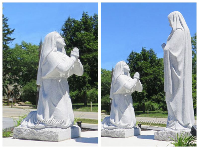 Hot Sale Life Size Lourdes Church Lourdes Virgin White Marble Sculpture