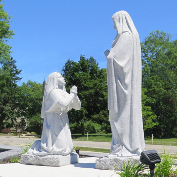 Lourdes Virgin White Marble Sculpture