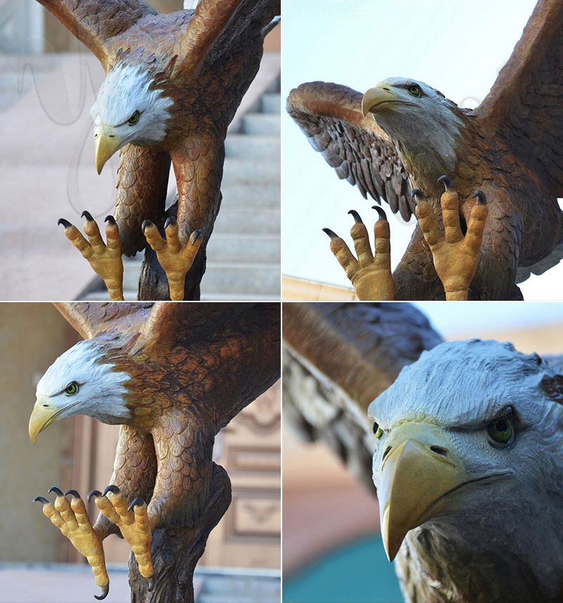 Large Outdoor Bronze Eagle Sculpture Art Decoration for Sale BOKK-601