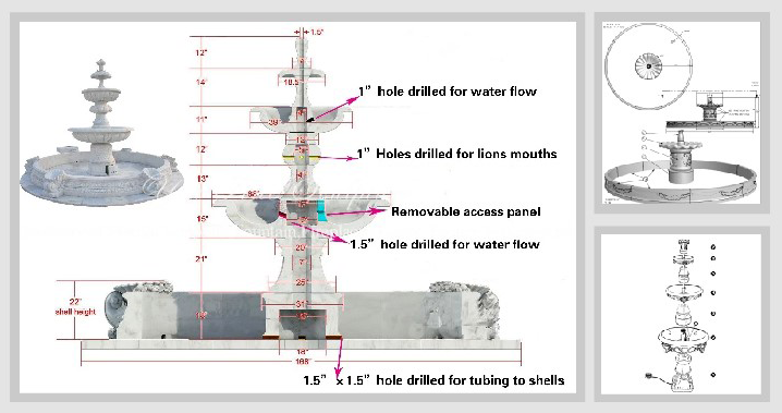 Outdoor Garden Marble Water Fountain Sculpture