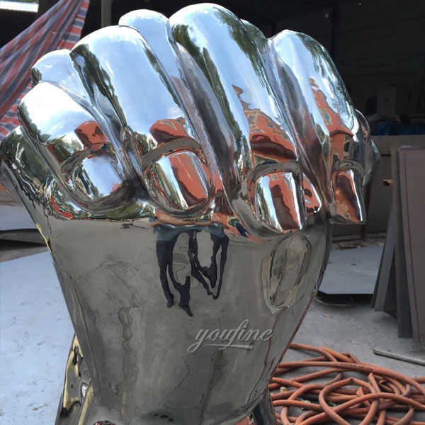 Metal Outdoor Sculptures Abstract Hands Stainless Steel Sculpture