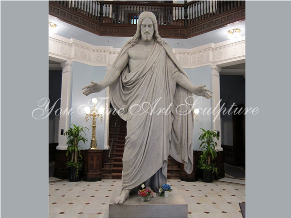 New products large christian jesus marble statues opening the arm