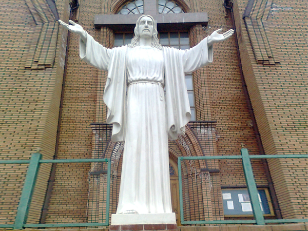 Hand Carved white marble Jesus statue