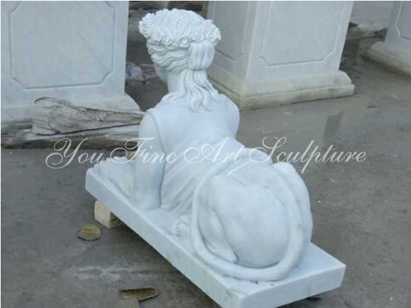 Classic garden marble sphinx statue 