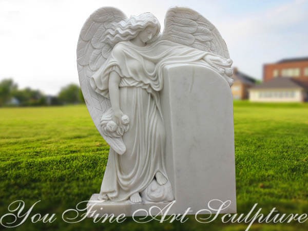 European custom white marble tombstone