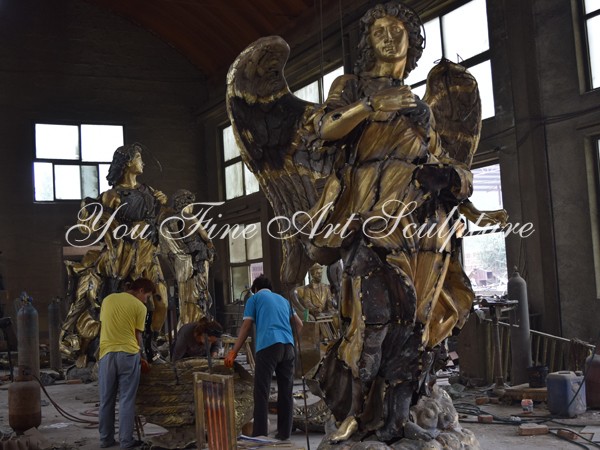 Large christian bronze angel statues