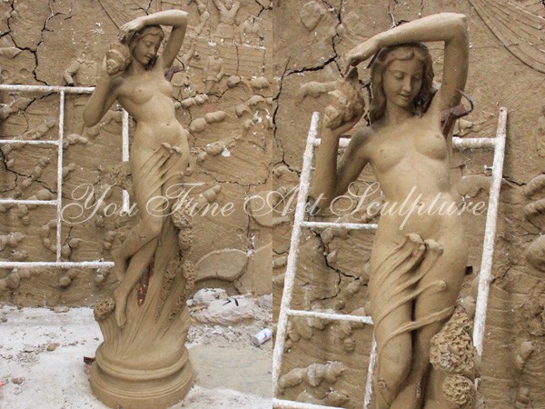 Hand carved exquisite marble girl statue for sale