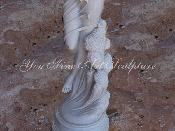 Hand carved exquisite marble girl statue for sale